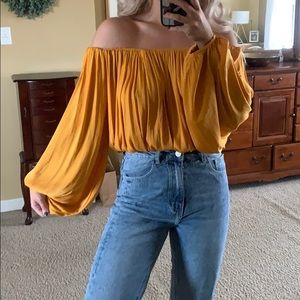 Long sleeve off the shoulder top